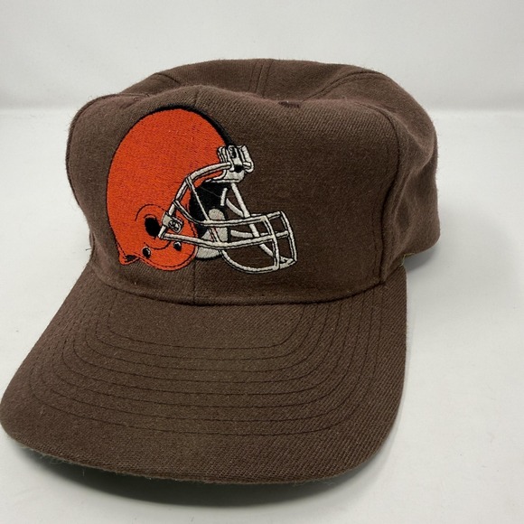 Team NFL Other - Vintage Cleveland Browns Hat Cap Snapback Annco Helmet Brown NFL